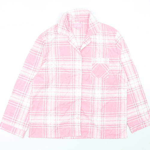 Jeff Banks Women’s Pink Plaid Cotton Pyjama Top Size 12-14