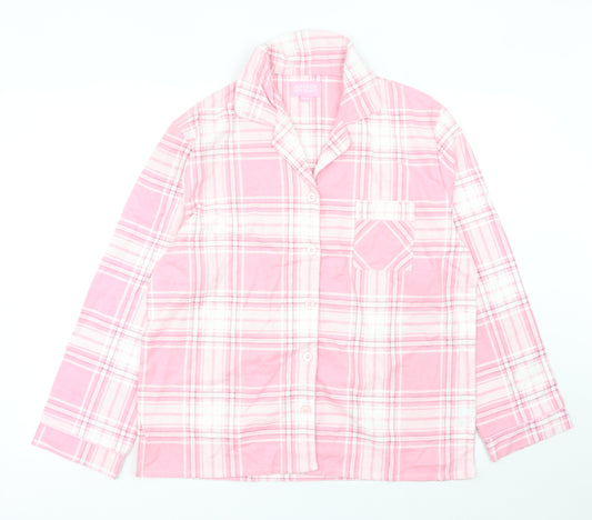 Jeff Banks Women’s Pink Plaid Cotton Pyjama Top Size 12-14