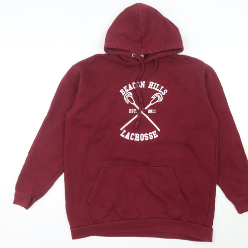 Teen Wolf Beacon Hills Mens Red XL Pullover Hoodie Stilinski 24 Lacrosse