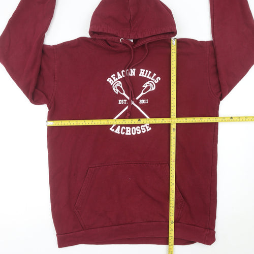 Teen Wolf Beacon Hills Mens Red XL Pullover Hoodie Stilinski 24 Lacrosse