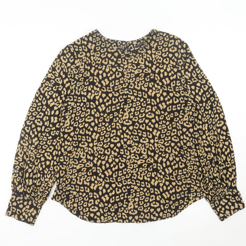 Marks and Spencer Women’s Black Leopard Print Blouse Size 8