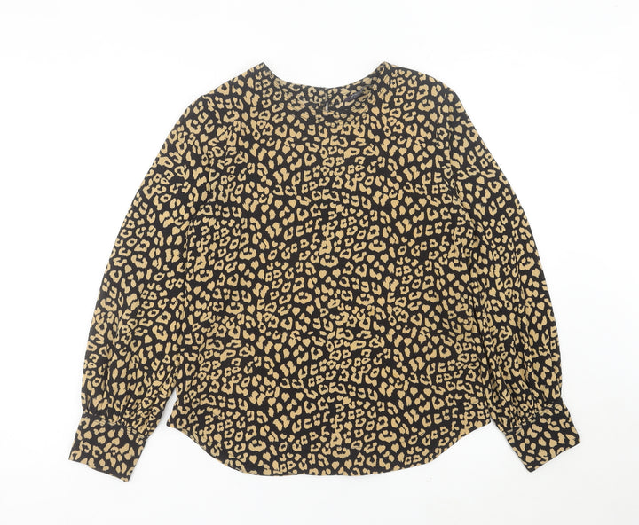 Marks and Spencer Women’s Black Leopard Print Blouse Size 8