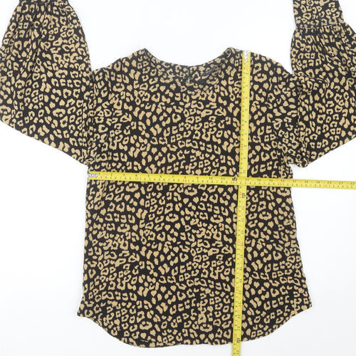 Marks and Spencer Women’s Black Leopard Print Blouse Size 8