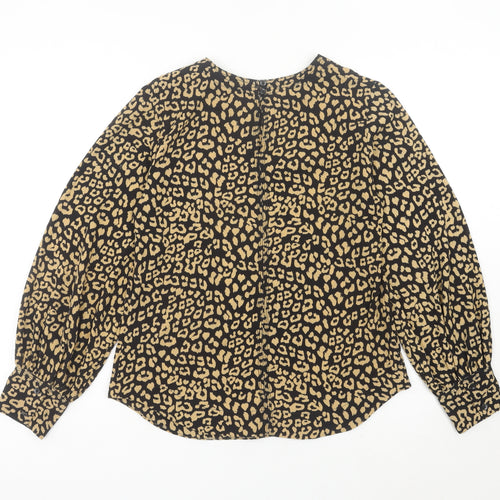 Marks and Spencer Women’s Black Leopard Print Blouse Size 8
