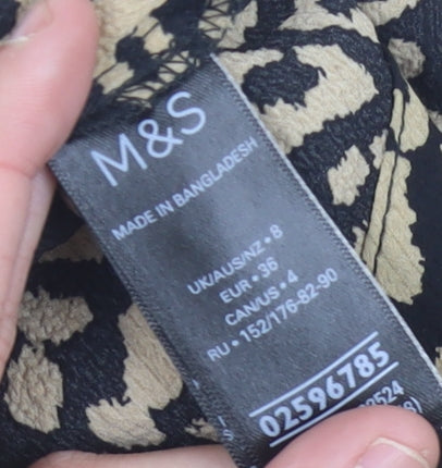 Marks and Spencer Women’s Black Leopard Print Blouse Size 8