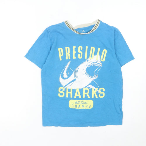 GapKids Boys Blue Shark Graphic T-Shirt Age 8-9 Years Cotton