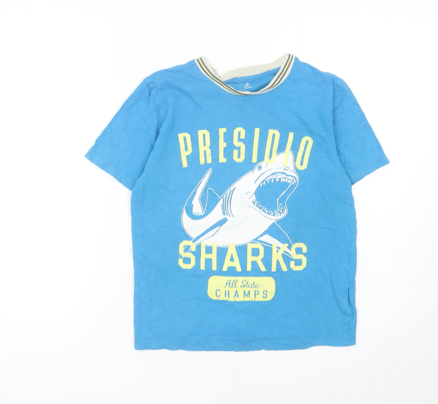 GapKids Boys Blue Shark Graphic T-Shirt Age 8-9 Years Cotton