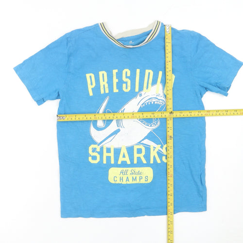 GapKids Boys Blue Shark Graphic T-Shirt Age 8-9 Years Cotton