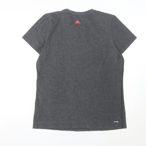 Adidas Women’s Grey XL Logo T-Shirt Short Sleeve Casual Top