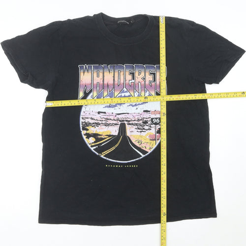 PrettyLittleThing Womens Black Graphic Wanderer T-Shirt Size S