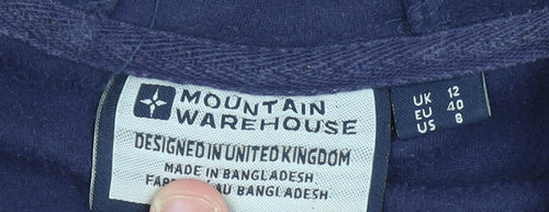 Mountain Warehouse Womens Blue Fleece Hoodie Pullover UK 12