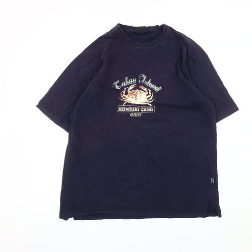 Gant Mens Blue XL Graphic Print Cotton T-Shirt Nautical Beachwear