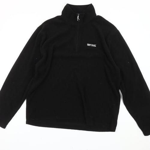 Regatta Men’s Black Fleece Sweatshirt L 1/4 Zip Outdoor Walking Top