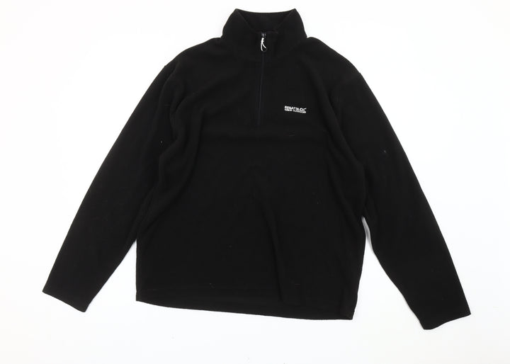Regatta Men’s Black Fleece Sweatshirt L 1/4 Zip Outdoor Walking Top