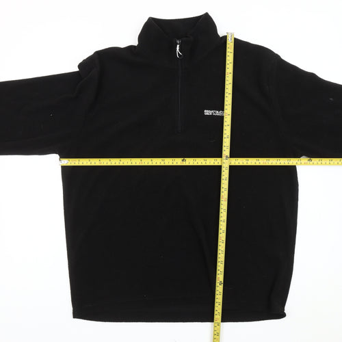 Regatta Men’s Black Fleece Sweatshirt L 1/4 Zip Outdoor Walking Top