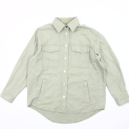 Zara Women’s Green XS Cotton Button Up Casual Jacket
