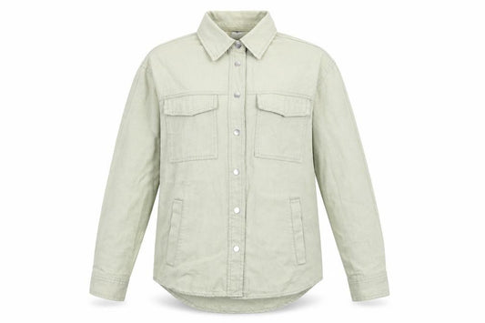 Front view of Zara Women’s Green XS Cotton Button Up Casual Jacket