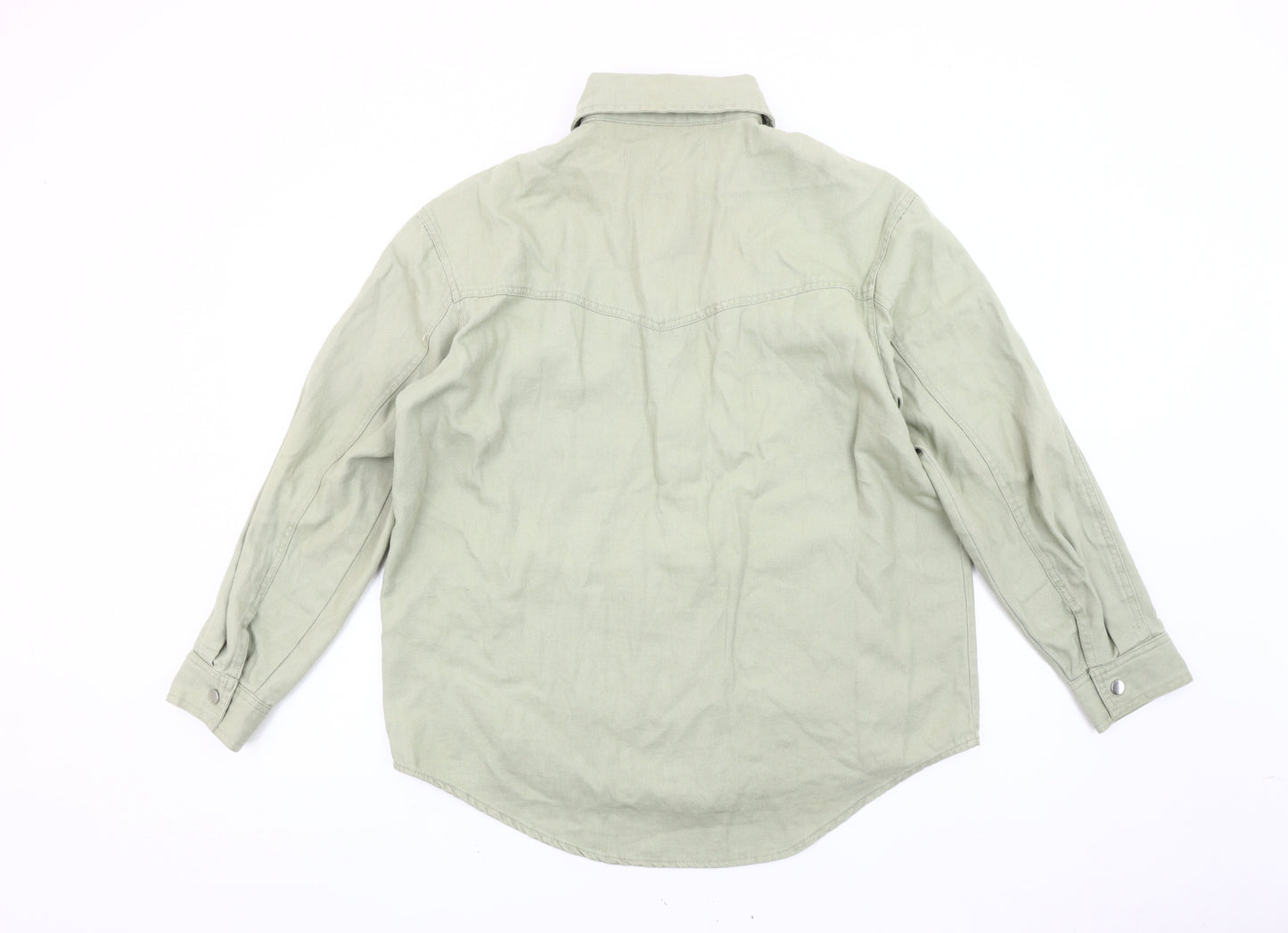 Zara Women’s Green XS Cotton Button Up Casual Jacket