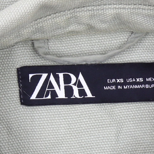 Zara Women’s Green XS Cotton Button Up Casual Jacket