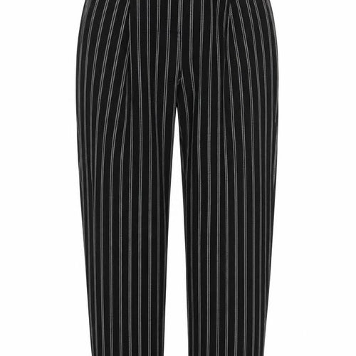 Monki Women Black Striped Regular Fit Pleated Trousers Size 4