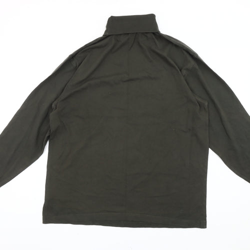 Cotton Traders Men’s Green Roll Neck Pullover Sweatshirt Size M