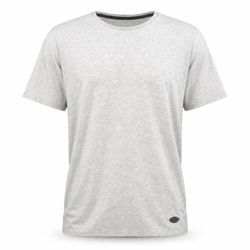 Fluid Mens Grey Medium Crew Neck Short Sleeve Cotton Blend T-Shirt