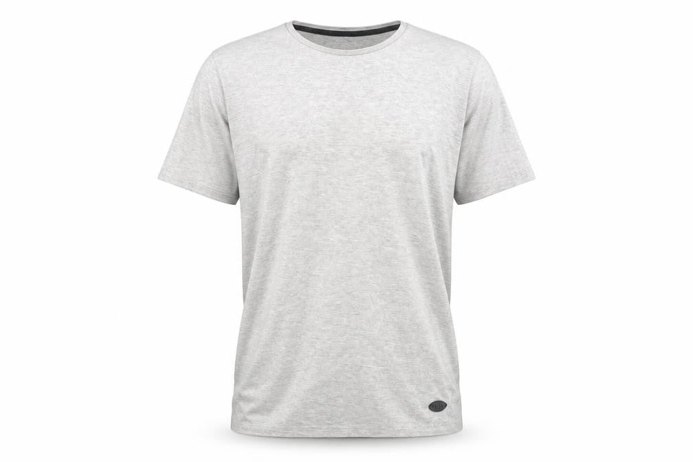 Fluid Mens Grey Medium Crew Neck Short Sleeve Cotton Blend T-Shirt