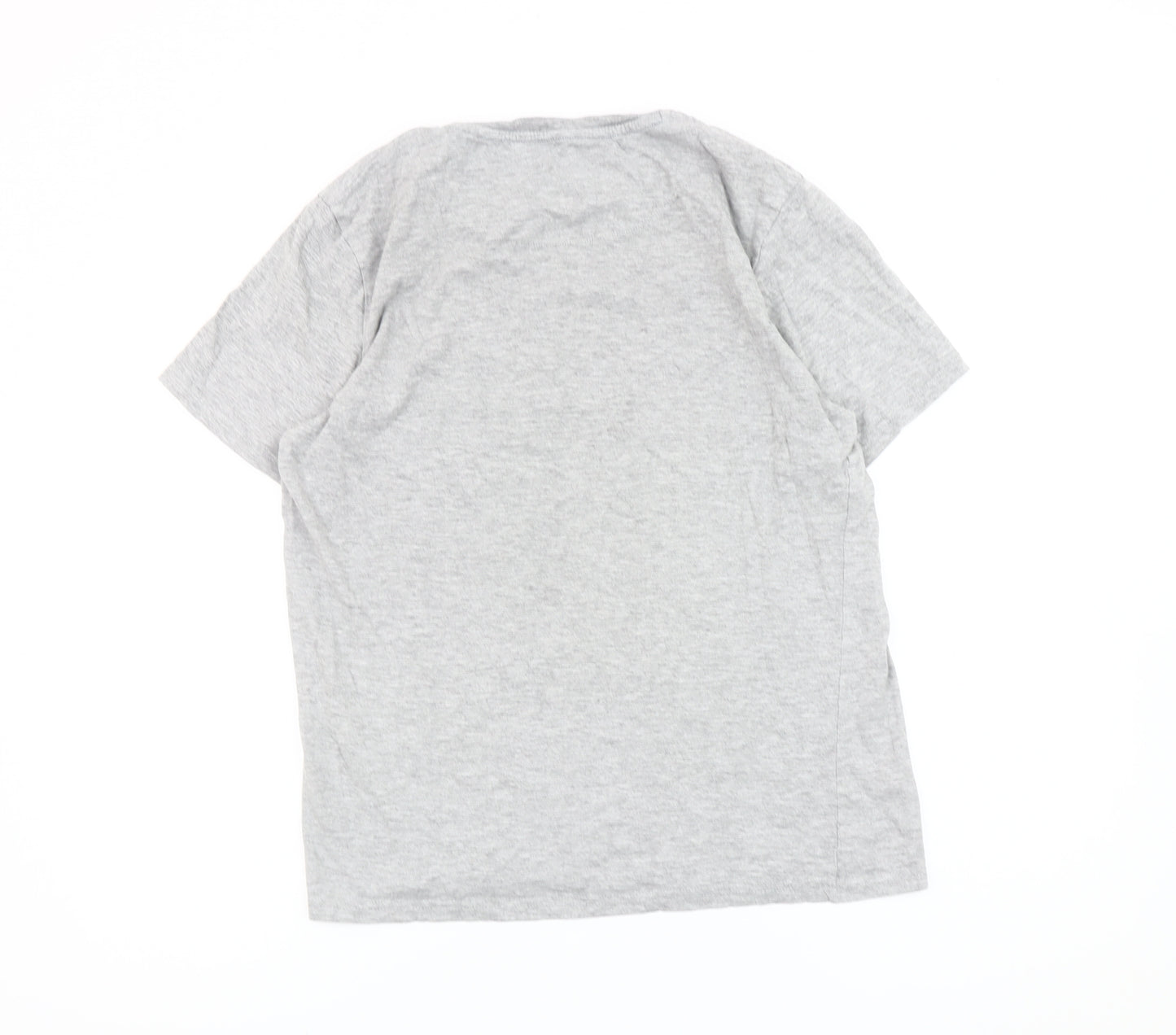 Fluid Mens Grey Medium Crew Neck Short Sleeve Cotton Blend T-Shirt