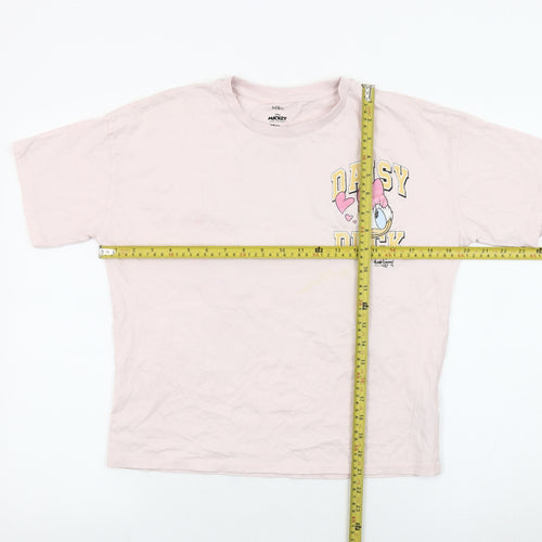 Marks and Spencer Girls Pink Daisy Duck Disney T-Shirt 12-13Y