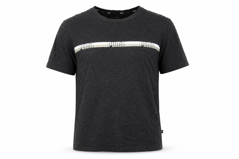 Puma Men’s Black Graphic Logo T-Shirt L Sports Casual