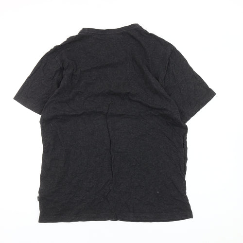 Puma Men’s Black Graphic Logo T-Shirt L Sports Casual