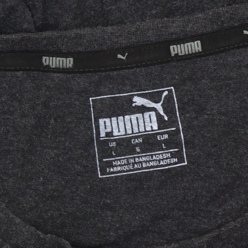 Puma Men’s Black Graphic Logo T-Shirt L Sports Casual