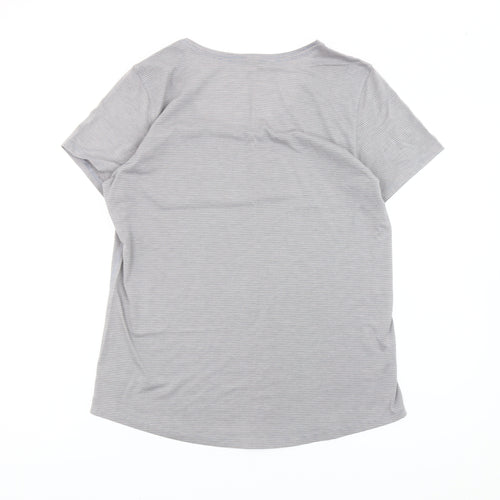 Under Armour Womens Grey Striped Slim Fit T-Shirt Size L