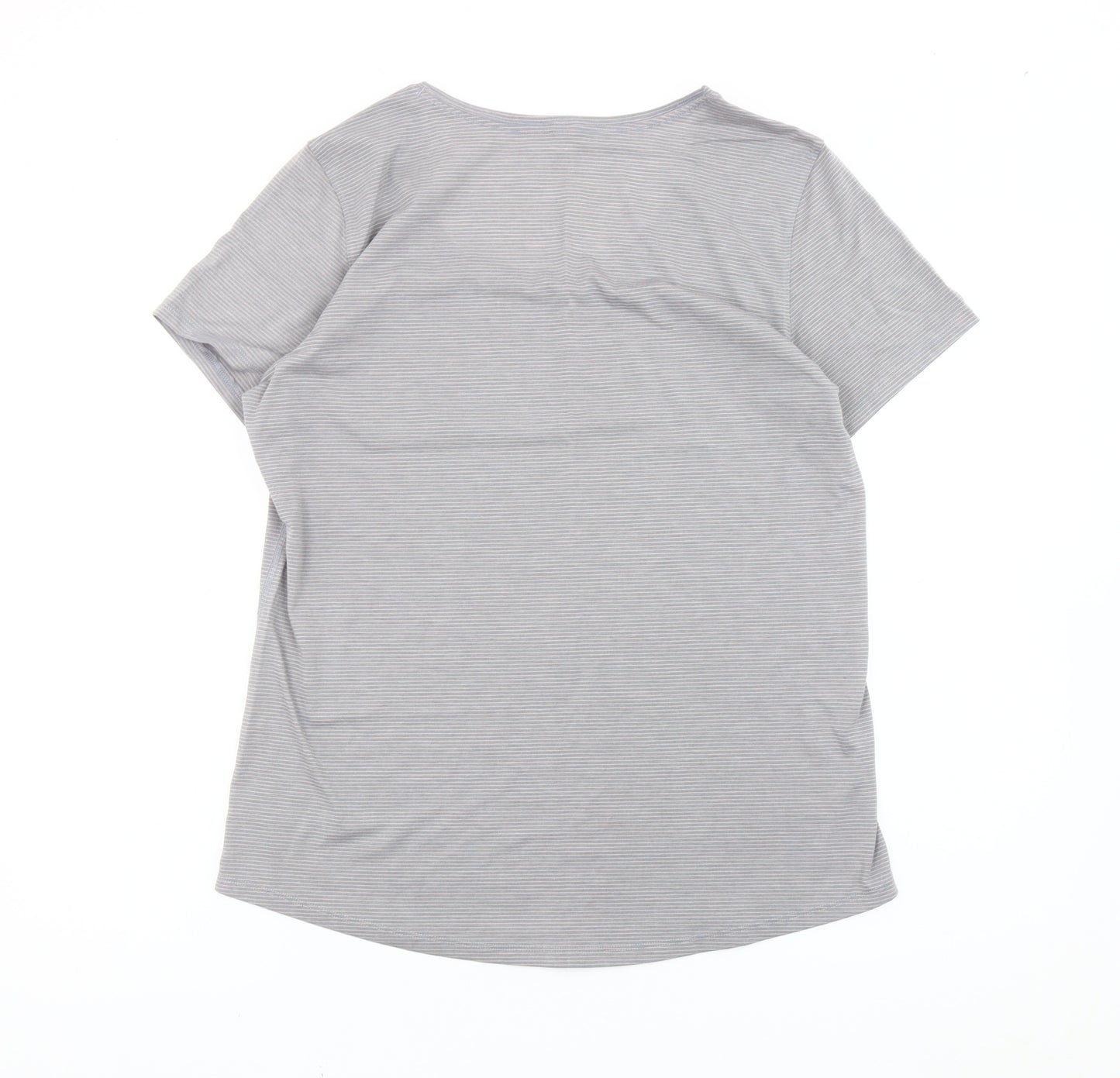 Under Armour Womens Grey Striped Slim Fit T-Shirt Size L
