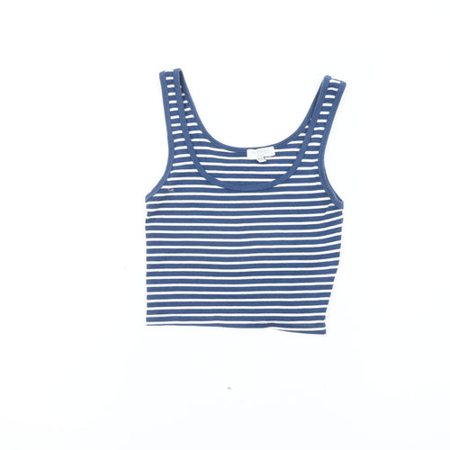 Pull&Bear Teens Blue White Striped Tank Top Size 12 Cotton Blend