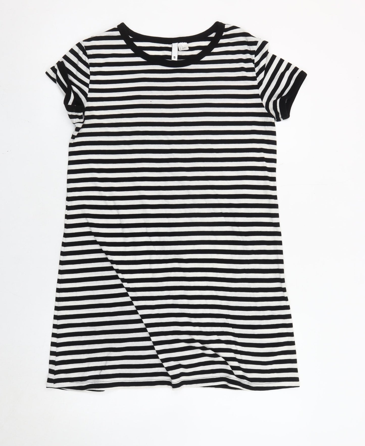 Divided Women’s Black White Striped T-Shirt Dress Size 8
