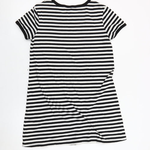 Divided Women’s Black White Striped T-Shirt Dress Size 8