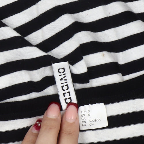Divided Women’s Black White Striped T-Shirt Dress Size 8
