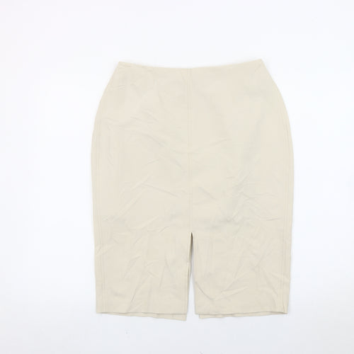 Marks and Spencer Womens Beige Size 12 Pencil Skirt Knee Length
