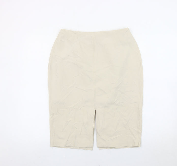 Marks and Spencer Womens Beige Size 12 Pencil Skirt Knee Length