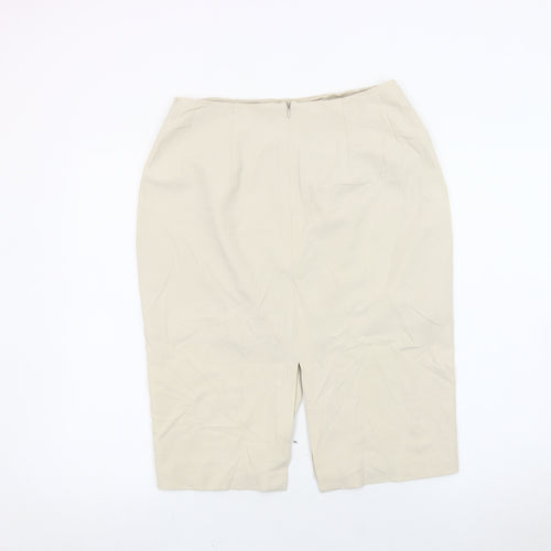 Marks and Spencer Womens Beige Size 12 Pencil Skirt Knee Length