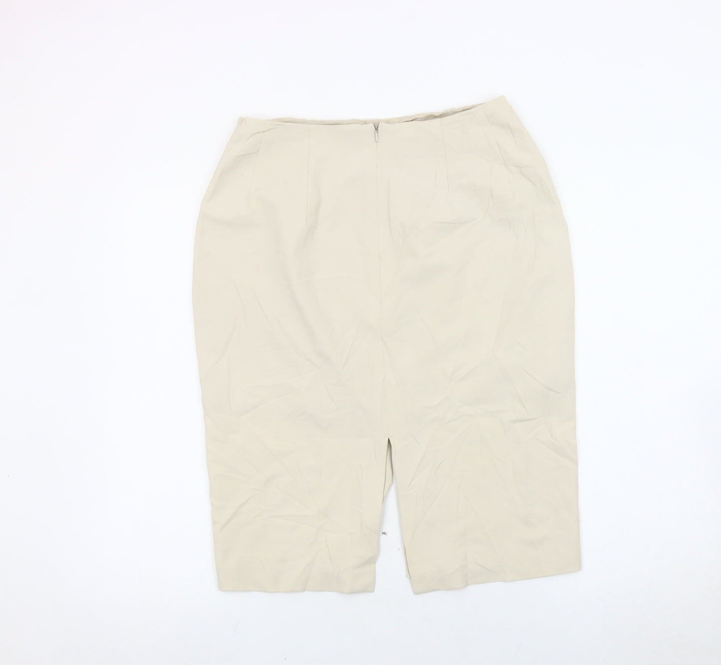 Marks and Spencer Womens Beige Size 12 Pencil Skirt Knee Length
