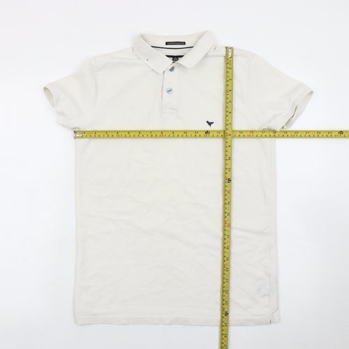 Weekend Offender Men’s Ivory Polo Shirt S Cotton Short Sleeve