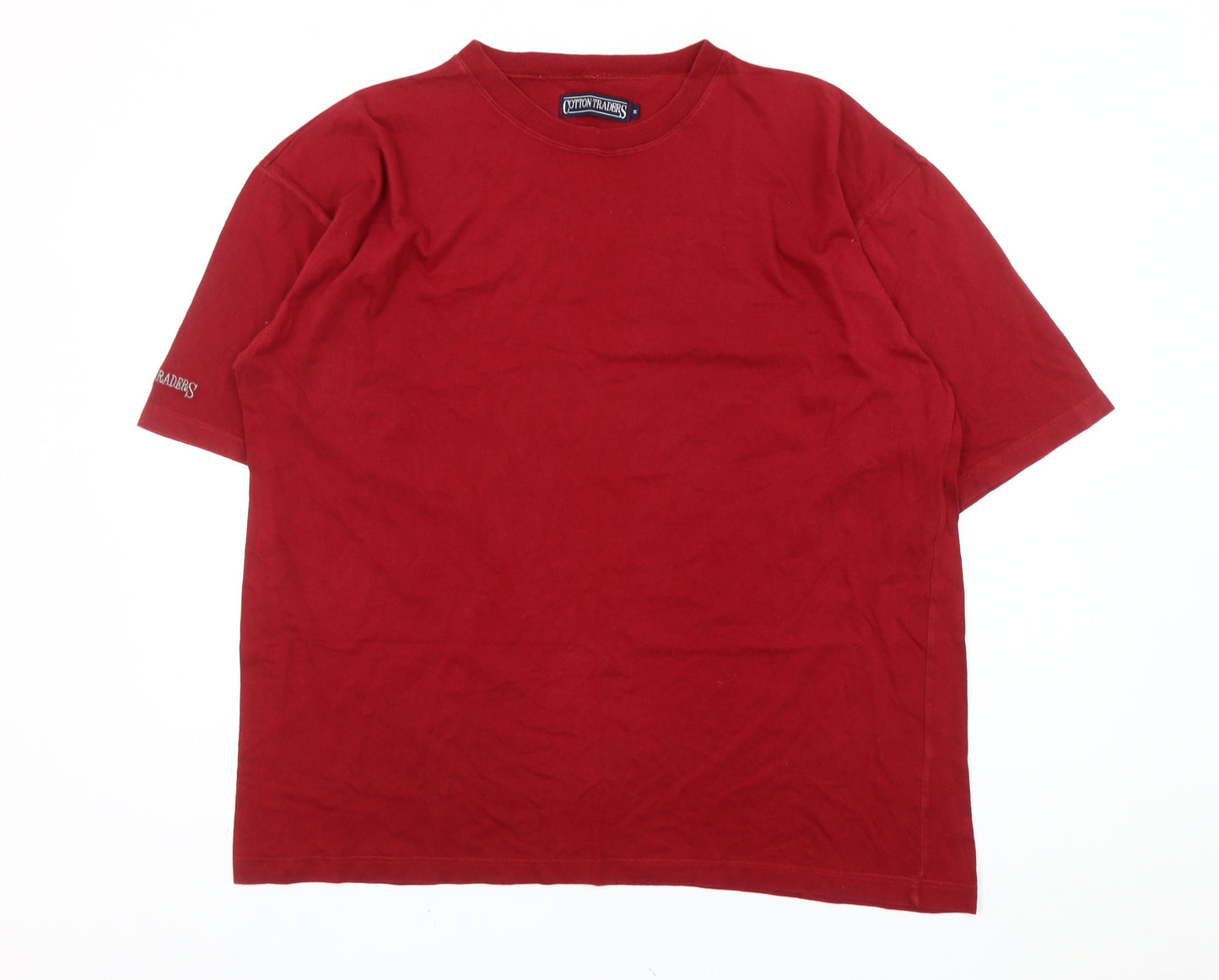 Cotton Traders Men’s Red Crew Neck Short Sleeve T-Shirt Size M