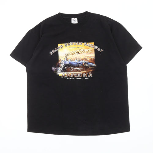 Delta Pro Weight Mens Black L Graphic Arizona Railway T-Shirt