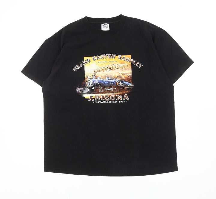 Delta Pro Weight Mens Black L Graphic Arizona Railway T-Shirt
