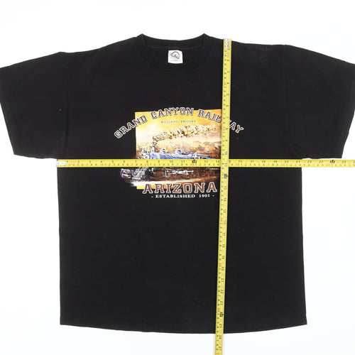 Delta Pro Weight Mens Black L Graphic Arizona Railway T-Shirt