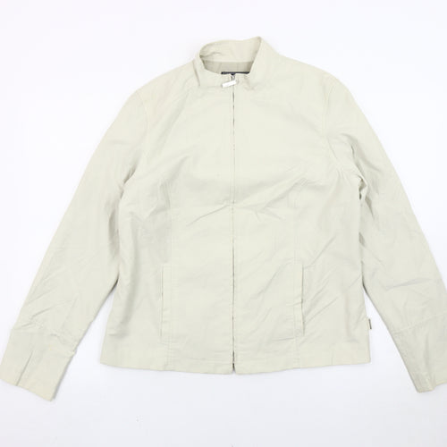 Maine New England Womens Beige Jacket Size 14 Full Zip Lightweight