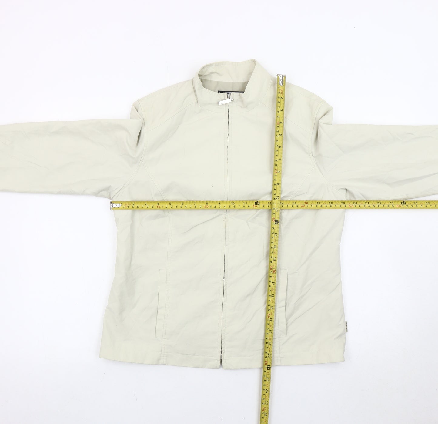 Maine New England Womens Beige Jacket Size 14 Full Zip Lightweight