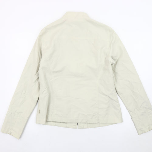 Maine New England Womens Beige Jacket Size 14 Full Zip Lightweight